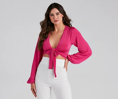 Smooth Moves Tie Front Top