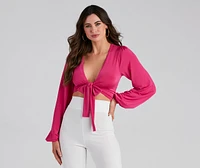 Smooth Moves Tie Front Top