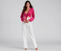 Smooth Moves Tie Front Top