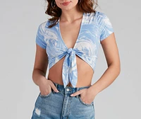 Cool Vibes Only Tie-Front Top