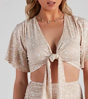 She's Darling Ditsy Floral Crop Top