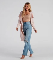 Business Crepe Tie-Waist Duster