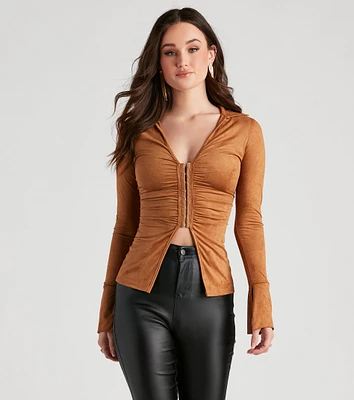 Sweeter Faux Suede Slit Jacket