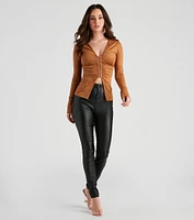Sweeter Faux Suede Slit Jacket