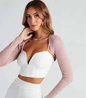 Glitter Mesh Knit Bolero