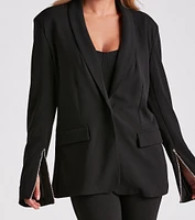 Serious Sparkle Rhinestone Trim Blazer