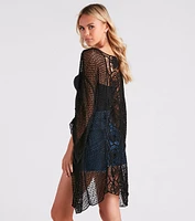 Shorebird Crochet Woven Kimono
