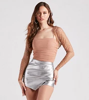 Luminous Glam Mesh Crop Bolero