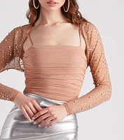 Luminous Glam Mesh Crop Bolero