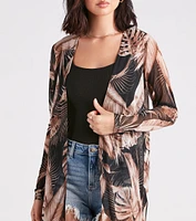 Feel The Breeze Palm Print Mesh Duster