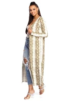 Brushed Knit Snakeskin Duster