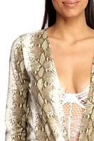 Brushed Knit Snakeskin Duster