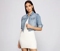 Your Go To Cropped Denim Jacket