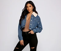 Fab N' Cozy Faux Fur Denim Jacket