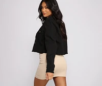 Distressed Cropped Denim Jacket