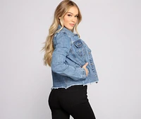 Fashionably Frayed Denim Jacket