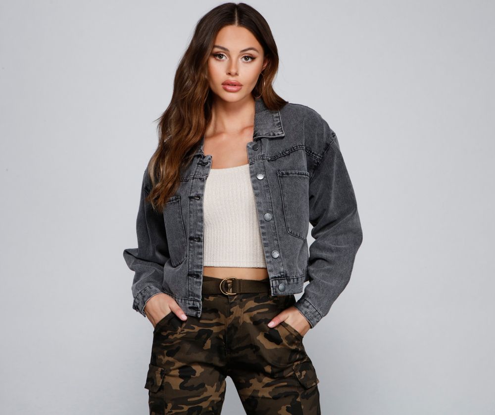 Plus Distressed Cropped Denim Jacket | boohoo