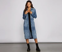 Such A Vibe Long-Line Denim Jacket
