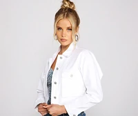 Endless Chic Oversized Cropped Denim Jacket