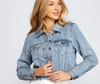 Stylish And Edgy Cropped Denim Jacket