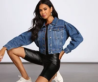 Casual Vibes Cropped Denim Jacket