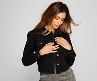 Stylish And Edgy Cropped Denim Jacket