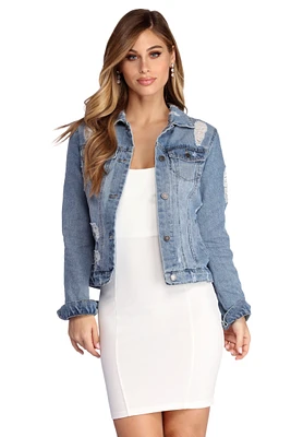 Hot Stuff Distressed Denim Jacket