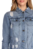 Hot Stuff Distressed Denim Jacket