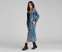 Fray Days Long Denim Jacket