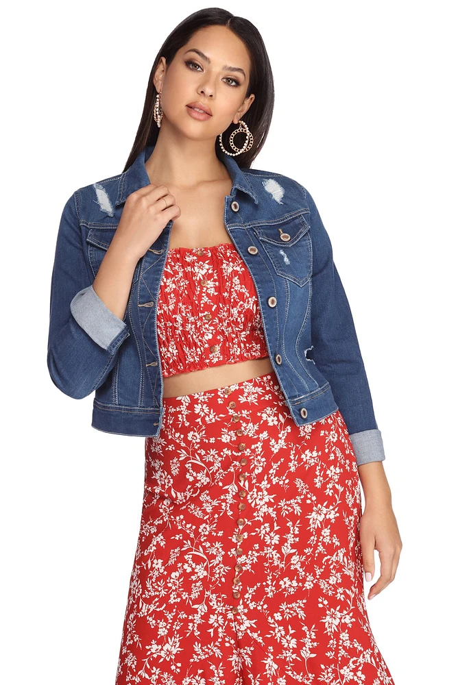 Sweetly Distressed Denim Jacket
