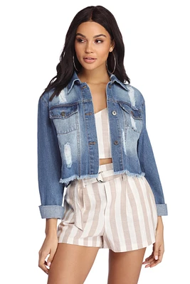 Fave Frayed Denim Jacket