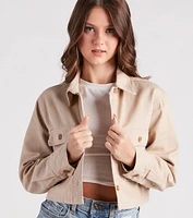 Casual Perfection Cropped Denim Shacket