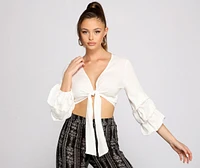 Just Pretty Tie Front Top
