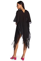 Fringed Chiffon Kimono