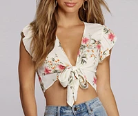 Floral Fantasy Flutter Top