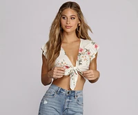Floral Fantasy Flutter Top