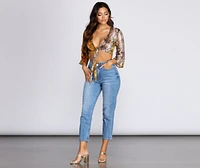 Stay Sassy Tie Front Top