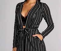 Sophisticated Striped Trench Coat