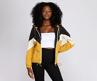 Retro Style Zip Up Windbreaker
