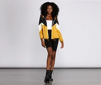 Retro Style Zip Up Windbreaker