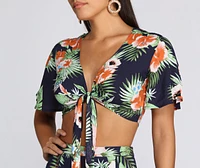 Coastal Vibes Tie Front Top