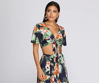 Coastal Vibes Tie Front Top