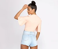 Go With The Flow Tie Front Top