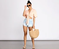 Go With The Flow Tie Front Top