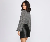 Leopard Print Tie Front Blouse
