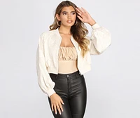 All The Details Brocade Bomber