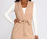 Belted and Poised Trench Vest