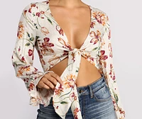 Floral Affair Tie Front Top