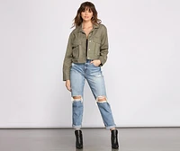 Show Them Who's Boss Oversized Twill Jacket