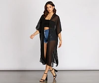 Layered Style Chiffon Kimono